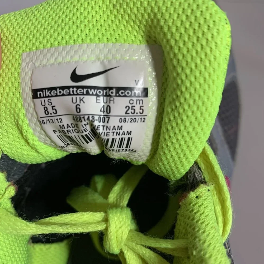 Nike Revolution Gray Neon Yellow and Pink Running Shoe Women’s size 8.5